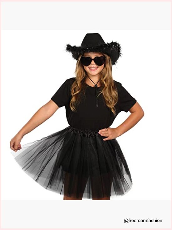 Cowboy Hat with Heart Sunglasses Set Costume Accessory Cowgirl Western Party main image 5